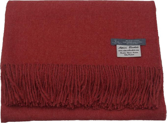 100% Baby Alpaca Throw Blanket, Our Solid Color Throw/Afghan