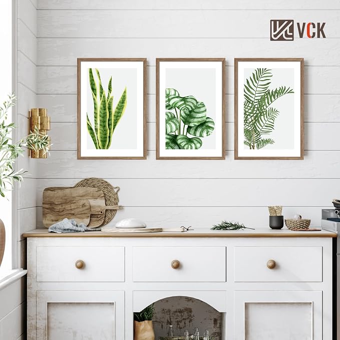 VCK 24x36 Poster Frame Set of 4 - Walnut, Gallery-Quality Wood Picture Frames, 1.1-Inch Wide Border, Polished Plexiglass, Vertical or Horizontal Wall Display for Photo/Art/Prints, Walnut