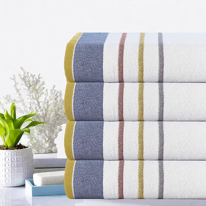 CASA COPENHAGEN White Bay 4Pcs 100% Egyptian Cotton Designer Hand Towels Gift Set- Grey - Charcoal 600 GSM, 28"x16", 4Hand Towels for Bathroom Set for Women & Men