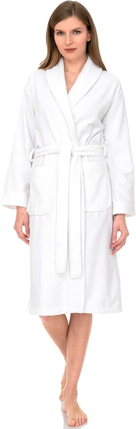 TowelSelections Womens Robe 100% Cotton Terry Cloth Towel Bathrobe Luxuriously Soft Shawl Collar Bath Robe for Women