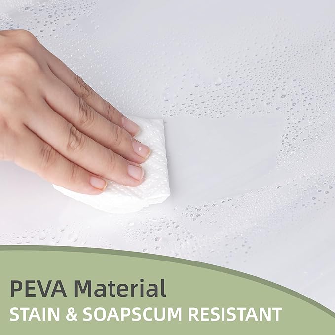 Heavy Duty Shower Curtain Liner Clear, Waterproof PEVA with 10 Rust Proof Grommets, 54" W x 72 L