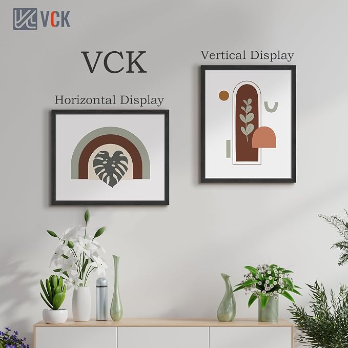 VCK 24x30 Poster Frame Solid Wood Black 3 Pack Picture Frames 24 x 30 Inches with Wall Mounting Hanging