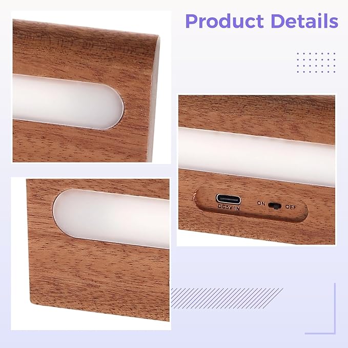 Sapele Solar Rechargeable Wall Lamp, Sensor Night Light, Warm White LED, Metal-gripping, No Wiring, USB Charging, 3.5 oz for Cabinet Hallway