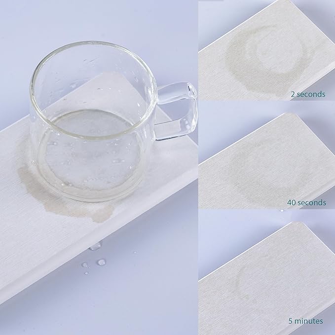 NiuYichee 2 Pcs Water Absorbing Stone Trays, Kitchen/Bathroom Sink Soap Dish, Diatomite Tray Used for Hand Soap & Cosmetic Bottles in The Modern Home, 3.5" W x 7.1" L, White