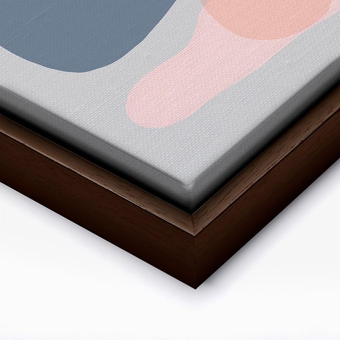 Monem Art Abstract Organic Shapes Print - Minimal Scandinavian Line Art Poster - Wall Decor for Living Room, Bedroom or Office - 16x20 Brown Framed CANVAS Wall Art by Mareike Bohmer