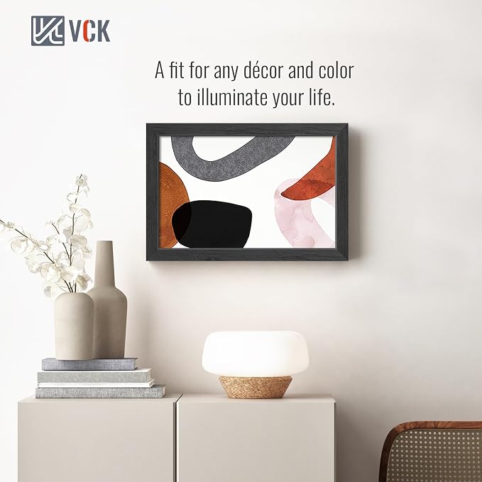 VCK 11x17 Picture Frame Set of 3, Black Wood Frames, Gallery Wall Decor Photo Frames for Wall Mounting Horizontally or Vertically