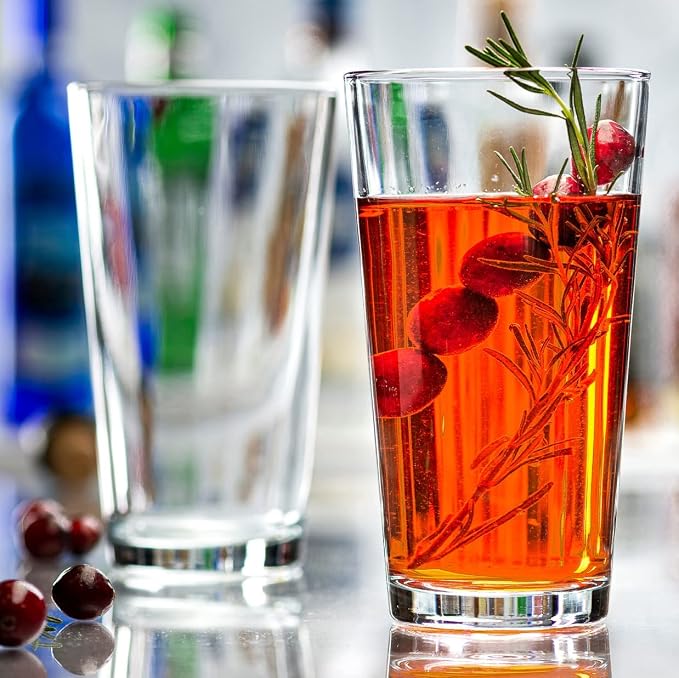 Drinking Glasses - Set of 10-16oz. Margarita Glass Cups - Dishwasher Safe Cocktail Clear Heavy Base Tall Beer Glasses, Water Glasses, Bar Glass, Wine, Juice, Iced Tea