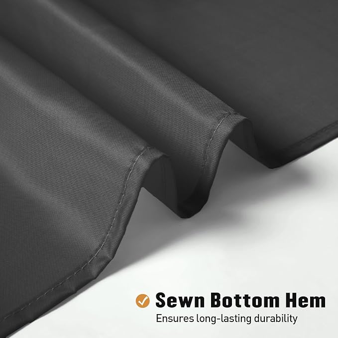 MitoVilla Stall Half Size Shower Curtain Liner, 36 x 72 Inch Fabric Bath Curtain Liner for Modern Hotel, Dark Grey Shower Liners, Washable & Water Repellent