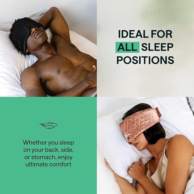 100% Mulberry Silk Sleep Mask – Total Blackout Eye Mask for Sleeping, Adjustable No-Snag Velcro Strap, Lightweight & Gentle on Skin & Hair, Travel-Ready – Rose – Mothers Day Gift for Mom & Wife