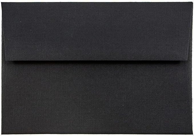 JAM PAPER Blank Greeting Cards Set with Envelopes - A6-4 3/4 x 6 1/2 - Black Linen - 25/Pack