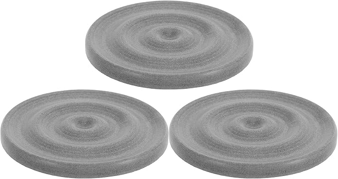 3pcs Diatomite Stone Round Soap Dish & Tray - 4'' Water Absorbing Soap Holder for Bathroom Kitchen Sink, Quick Dry Sponge Holder, Grey