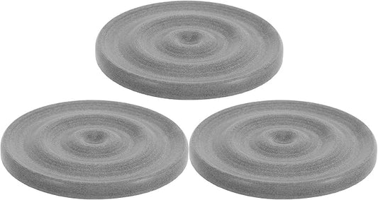 3pcs Diatomite Stone Round Soap Dish & Tray - 4'' Water Absorbing Soap Holder for Bathroom Kitchen Sink, Quick Dry Sponge Holder, Grey
