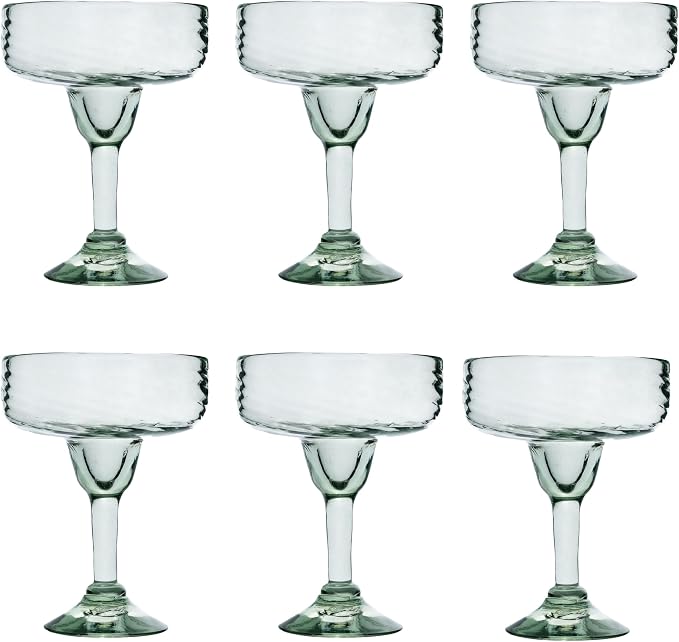 10 Strawberry Street Optic Swirl Mexican Glassware, Margarita, Set of 6