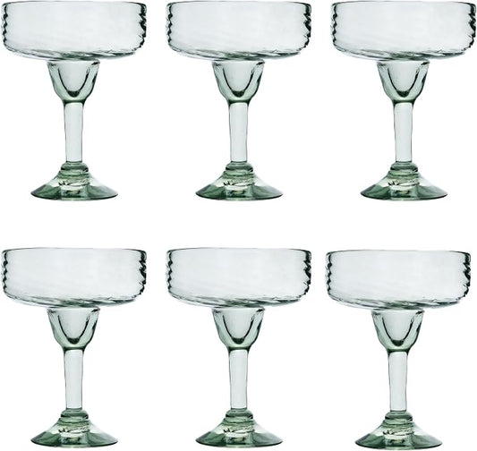 10 Strawberry Street Optic Swirl Mexican Glassware, Margarita, Set of 6