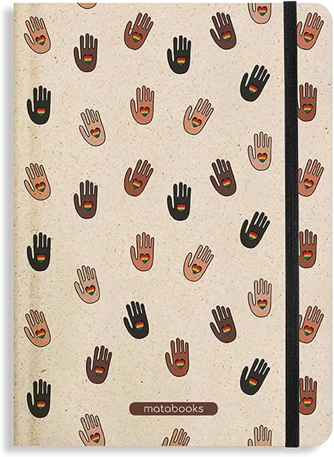 Sustainable and Vegan Notebooks A5 Made of Sweetgrass Paper, Nari Pride Collection, 138 Pages, Natural, Handmade, Made in Germany (Inclusivity)
