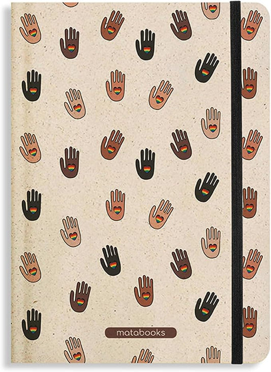 Sustainable and Vegan Notebooks A5 Made of Sweetgrass Paper, Nari Pride Collection, 138 Pages, Natural, Handmade, Made in Germany (Inclusivity)