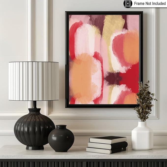 Monem Art Abstract Wall Poster - Modern Geometric Design Print - Colorful Artwork for Living Room or Bedroom Decor - Contemporary Design for Office - 30x40 Unframed Wall Art