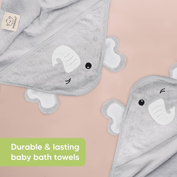 KeaBabies Baby Hooded Towel and Organic Baby Washcloths - Baby Towel, Toddler Towels - Soft Baby Wash Cloths for Newborn, Kids
