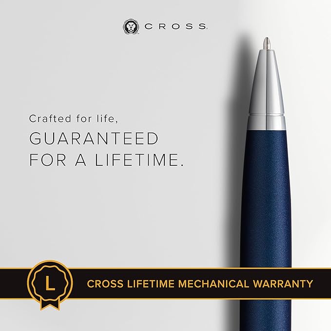 Cross Calais Refillable Ballpoint Pen, Medium Ballpen, Includes Premium Gift Box - Matte Metallic Blue