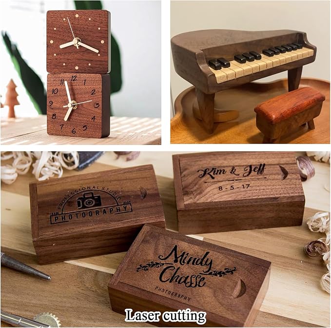 2 Packs Walnut Lumber Sheets 8 x 4 x 7/8 Inch Unfinished Walnut Wood Sheets Thick Board for Crafts, Woodworking, Building Models and DIY Projects, Laser Cutting and Engraving CNC Cutting