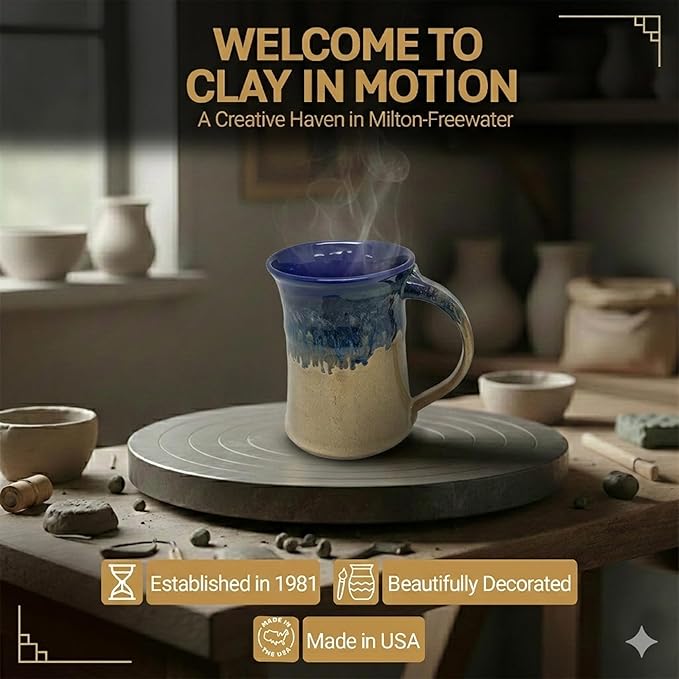 Clay in Motion Large Mug (Cobalt Canyon)