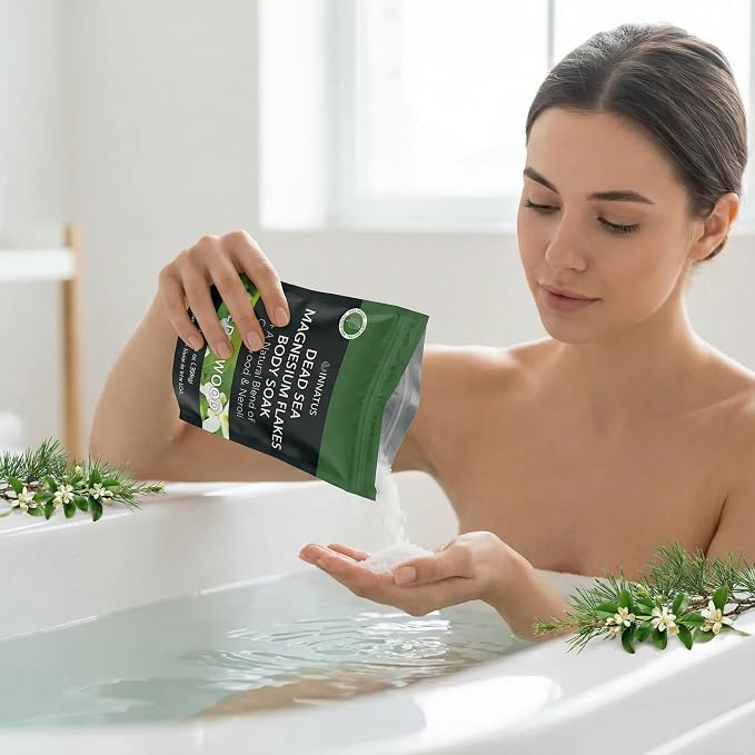 Pure Dead Sea Magnesium Flakes Clarity Soak – Relaxing & Replenishing 14oz Bath Soak – Infused with Infused with Natural Oils for Muscle Recovery (Cedarwood)