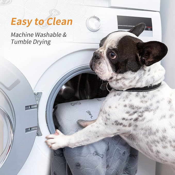 Washable Pee Pads for Small Pet, 2 Pack Reusable Pet Training Pads Washable,36x72 Absorbent Reusable Whelping Pads, Non-Slip Dog Mats with Bone Print for Rabbit Guinea Pig Hamster Puppy