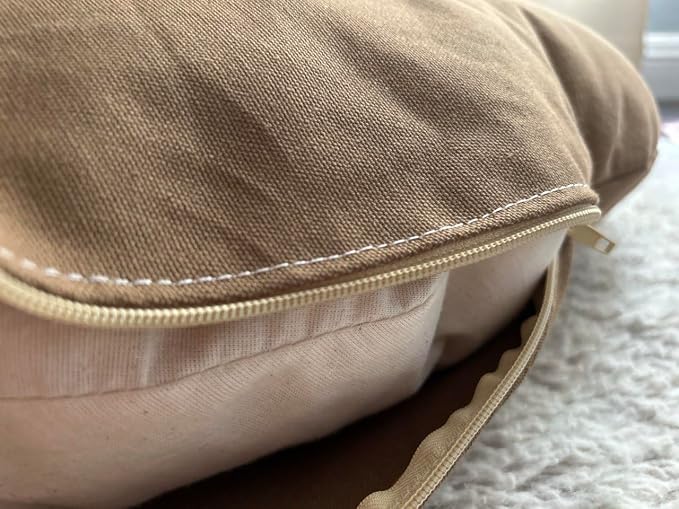 Round 100% Cotton Canvas Dog Bed Cover: Washable, Durable, Eco-Friendly, Multiple Colors, XS-XXL, Made in USA (Medium Brown, Small 24 Inches)