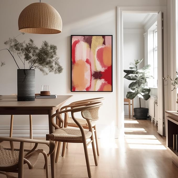 Monem Art Abstract Wall Poster - Modern Geometric Design Print - Colorful Artwork for Living Room or Bedroom Decor - Contemporary Design for Office - 30x40 Unframed Wall Art