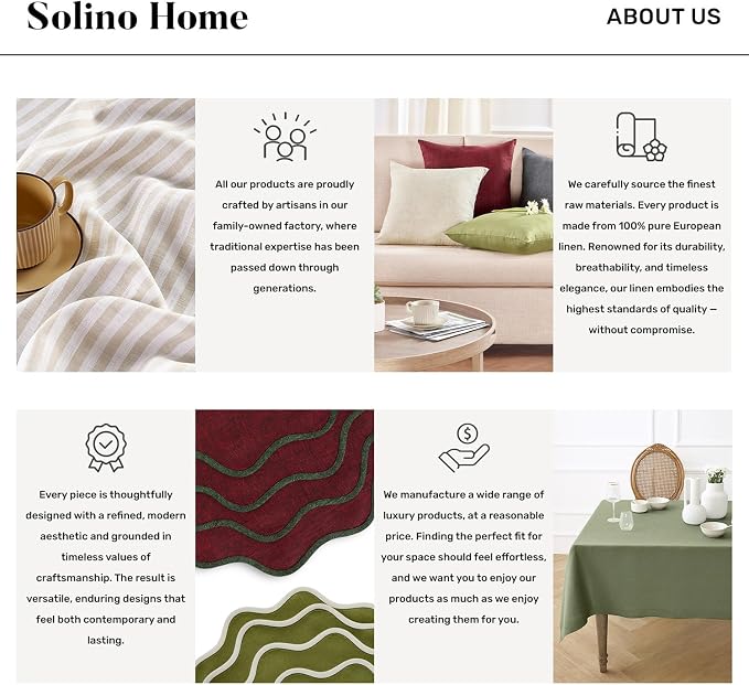 Solino Home European Flax Linen Curtain Forest Green, 52 x 120 Inch Light Filtering Rod Pocket Curtain 120 Inches Long, 100% Pure Linen Window Treatment for Living Room, Bedroom - 1 Panel