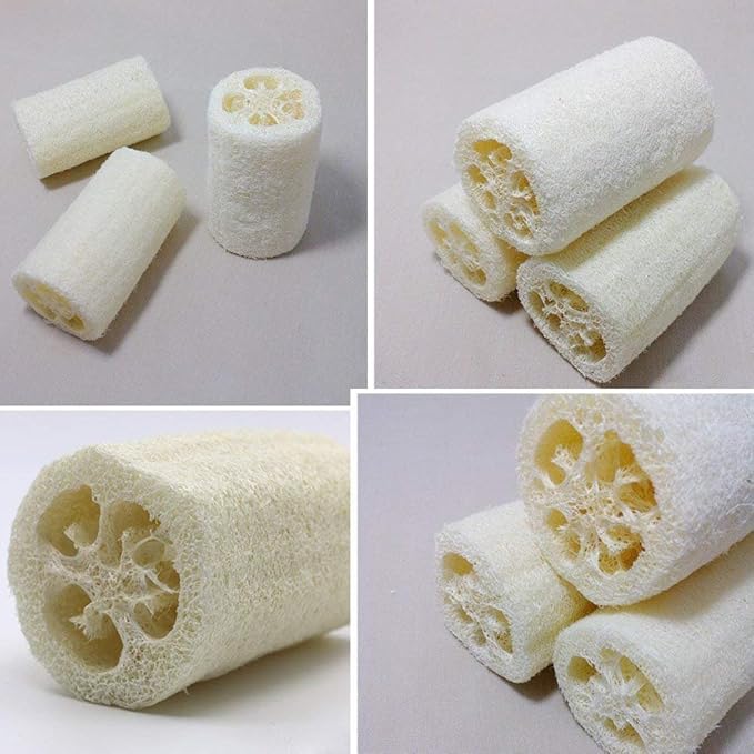 100% Large (5" Length) Nature 6 Pack of Organic Loofahs Loofah Spa Exfoliating Scrubber Natural Luffa Body Wash Sponge Remove Dead Skin Made Soap