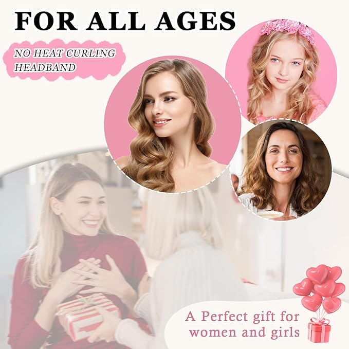 Heatless Curls Overnight Hair Curler, 70" Soft Hair Curlers to Sleep In No Heat Curls Overnight, 9 PCS No Heat Curlers Set for Women - Golden Brown