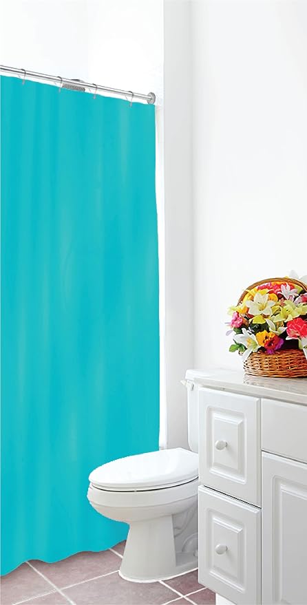Home Expressions Premium 6 Guage PEVA Shower Curtain Liner - PVC Free Magnetized Bottom Odorless with Rustproof Grommets 70"x72" (Peacock)