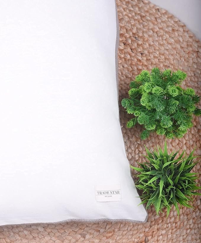 Trade Star 100% Cotton Spring Pillow Cover Handloomed Body Pillow Cover Throw Cushion Cover Decorative Oblong Lumbar Mudcloth Pillow Cases Brethable Handmade Pillow Case (Grey ALMA 14X36 Inch)