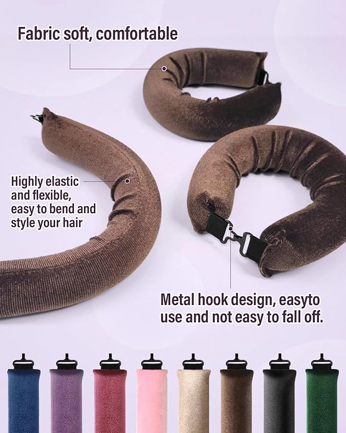 Heatless Hair Curler Overnight Curls-3 Pcs No Heat Curling Blowout Rod to Sleep In,Hair Rollers with Satin Scarf