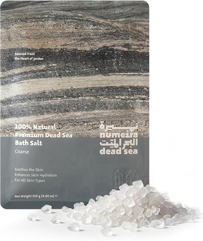 Dead Sea Salts for Soaking Relaxing Sea Salt Bath Soak for Body Rejuvenation - Natural Mineral Salts - Coarse Dead Sea Salt Unscented Bath Salts for Women & Men (8.82 oz)