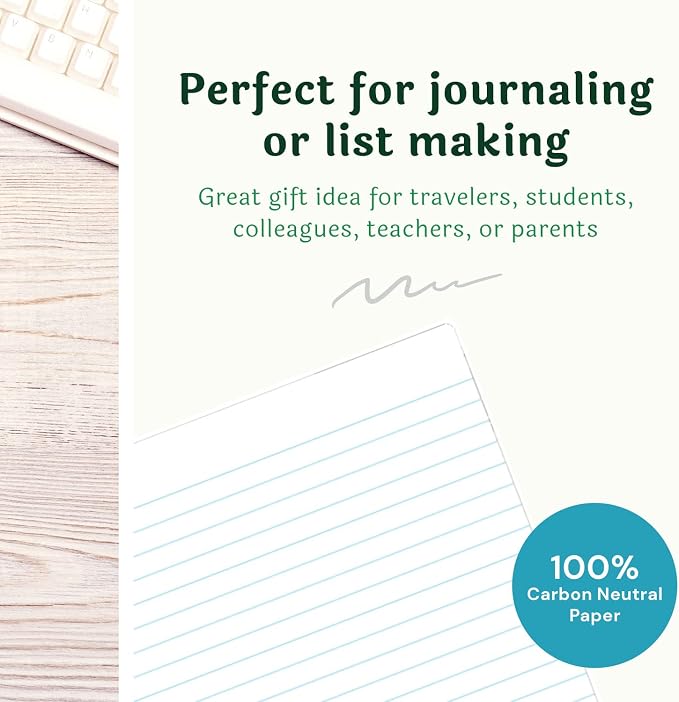 Spiral Notebook, Eco-Friendly & Carbon Neutral Tree Free Paper Subject Notebook, 8” x 10.5”, 100 Sheets (Exotic Plants)