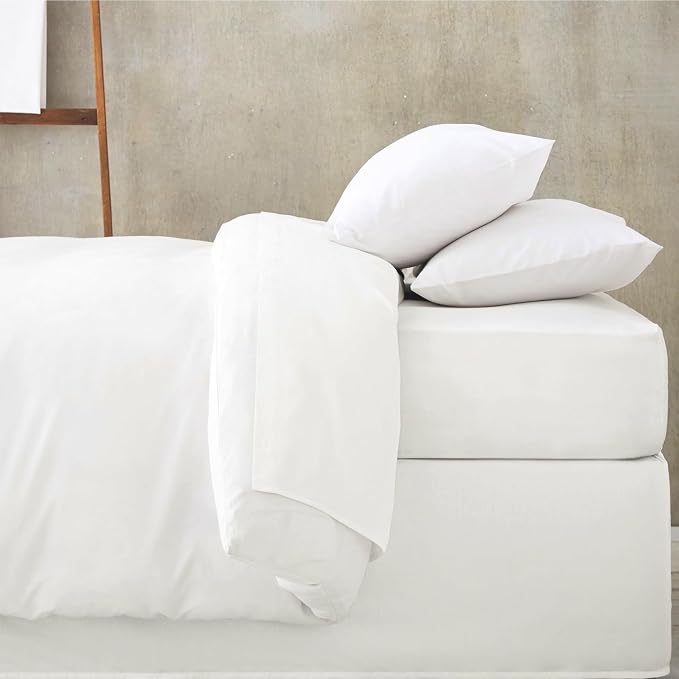 MakeMake Organics Organic Twin Fitted Sheet Set GOTS Certified Organic Cotton Fitted Sheet with 1 Pillowcase Ultra Soft Non Toxic Breathable Hypoallergenic (40"X76", Ivory)