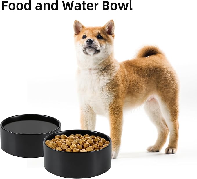 Havniva 6.1” Ceramic Dog Bowls, Dog Food and Water Bowl for Small & Medium Dogs, Durable Dog Water Bowl with Non-Slip Rubber Base Large Capacity Pet Feeding Bowl