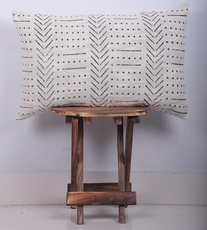 Trade Star Authentic Lumbar Cushion Cover 100% Cotton Throw Pillow Cover Decorative Ivory Bed Pillow Case Handloom Home Decor Large Cushion Case Luxurious (Ivory Snow 14X22 INCHES)