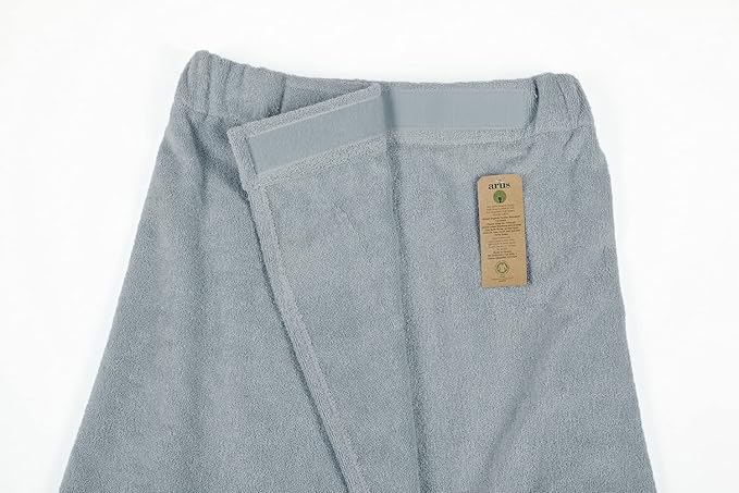Arus Women's Bathrobe GOTS Certified Organic 100% Turkish Terry Cotton Robe Adjustable Closure Bath Wrap
