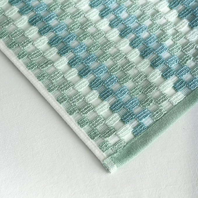 Premium Luxury Waffle Weave Cotton Towel Set - 160g Hand Towel & 650g Oversized Bath Towel (30"x60") - Ultra Absorbent, Quick-Dry, Soft Textured Jacquard (Turquoise)