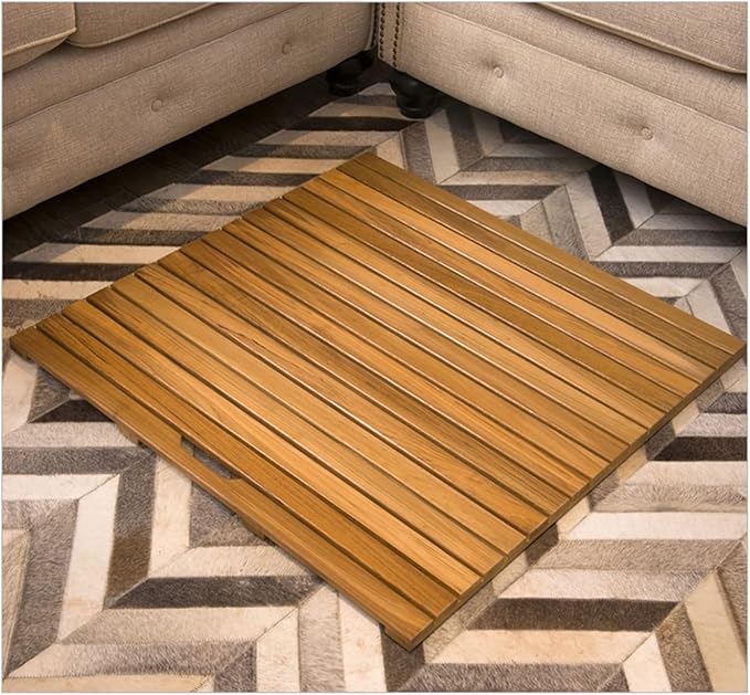 Bamboo Bath Mat,Bamboo Duckboard Bath Mat,Natural Cypress Anti-Slip Bathroom Wood Floor Rug for Spa, Bath Tub, Kitchen Toilet, Sauna and Doorsteps Comes,Customizable,50x60cm/20x24in