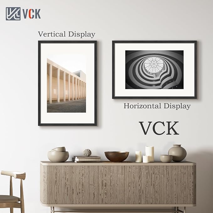 VCK 27x40 Poster Frame Solid Wood Black 3 Pack Picture Frames 27 x 40 Inches with Wall Mounting Hanging
