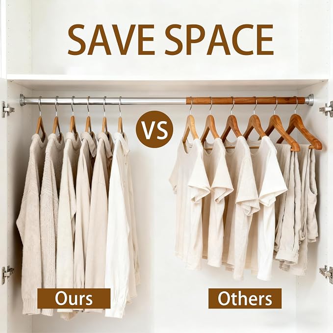 30 Pack Wooden Hangers, Solid Wood Coat Hanger with 360 Swivel Hook, Smooth Finish 17.5 Inch Clothes Hanger with Shoulder Groove for Shirts, Pants, Suits, Jackets, Dresses, Sweaters, Natural