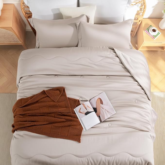 NEXHOME PRO 100% Viscose from Bamboo Comforter Twin Size - Ultra-Soft, Breathable, Lightweight All-Season & Summer Duvet Insert, Natural Temperature Regulating for Cooling Sleep