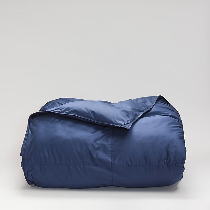 Cuddledown Chroma Down Alternative Comforter | Soft, Lofty, Cloudlike | Hypoallergenic | 100% Cotton Sateen Shell | Handcrafted | Duvet Insert | Oeko-TEX Certified | Queen | All Season | Navy