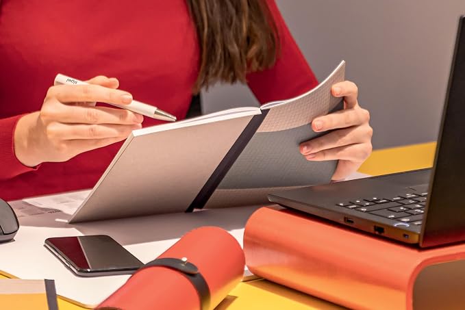Sigel SN300 Notebook, Dotted (dot Grid), 80 g/m², Approx. A5, Coral, softcover, 200 Pages, Sustainable