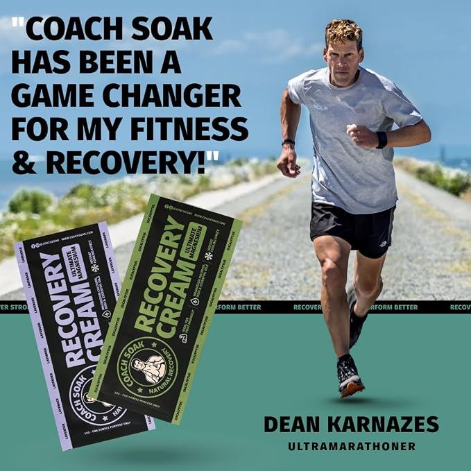 Coach Soak Magnesium Lotion Trial Pack - 0.04 lb (Pack of 2) | Eucalyptus & Lavender Scented Magnesium Chloride & MSM Cream for Athlete Recovery