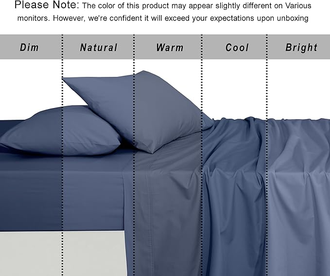 RUVANTI 100% Cotton Organic Percale Sheets Cal King Size – Crisp Cooling Bed Sheets for Hot Sleepers, Deep Pocket 13”, Soft Peach Finish, Breathable & Durable Hotel-Style 4 Pcs, Wild Wind